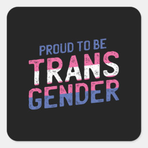 Proud transgender square sticker