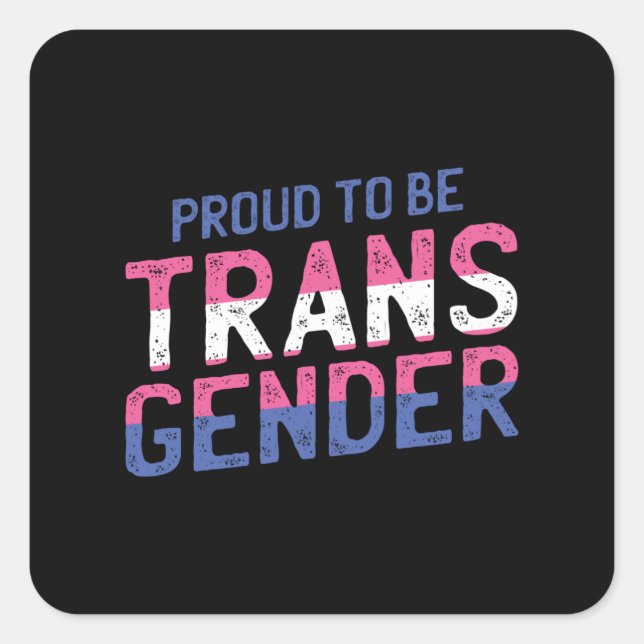 Proud transgender square sticker (Front)