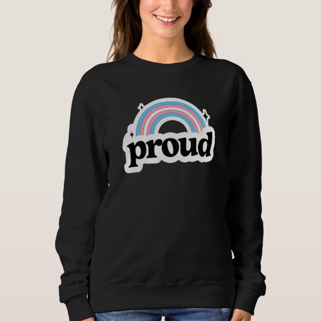 Proud Transgender Trans Pride Flag Transsexual Ret Sweatshirt (Front)