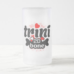 Proud Trini 2D Bone Funny Trinidadian Saying Frosted Glass Beer Mug