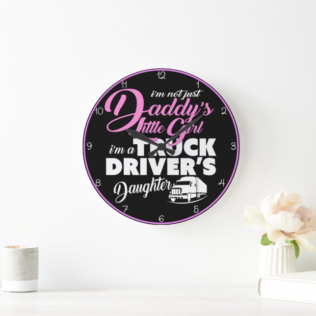 Proud Truck Driver's Daughter Large Clock (Home)