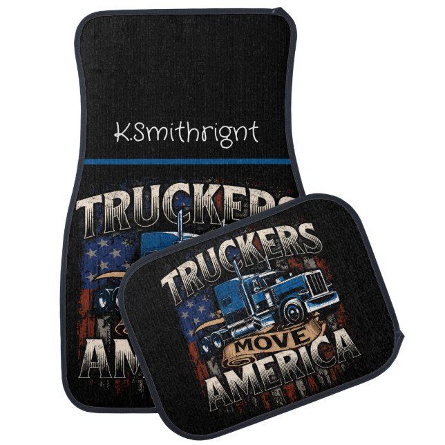 Proud Truckers Move America Forward Car Floor Mat (Set)