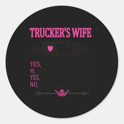 Proud TruckerS Truck Driver Classic Round Sticker