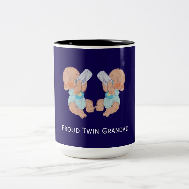 Proud Twin Grandad Two-Tone Coffee Mug (Center)