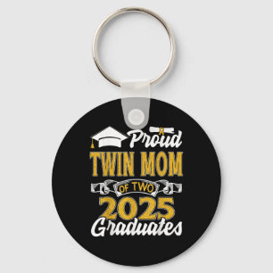 Proud Twin Mom Of Two 2025 Graduates Twins Graduat Keychain