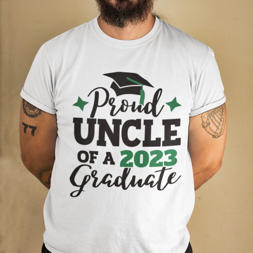 Proud Uncle 2022 graduate black green tassel T_Shirt