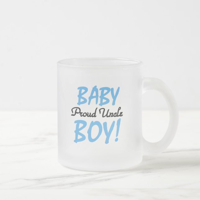 Proud Uncle Baby Boy T-shirts and Gifts Frosted Glass Coffee Mug (Right)