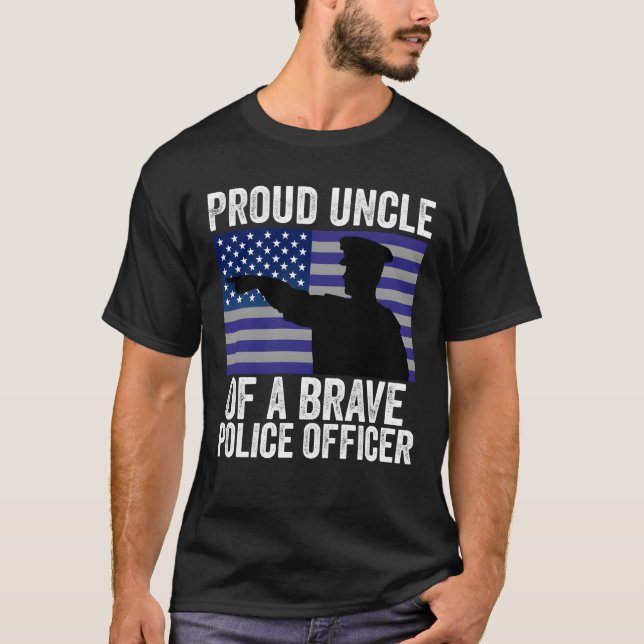Proud Uncle of A Brave Police Officer boy T-Shirt (Front)