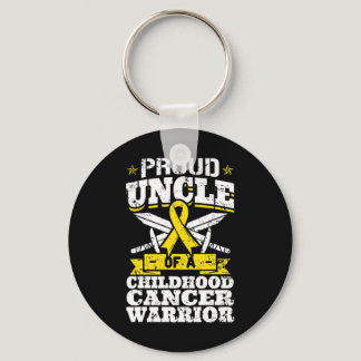 Proud Uncle Of A Childhood Cancer Warrior Awarenes Keychain