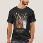Proud Uncle | Photo Graduation T-Shirt<br><div class="desc">Modern proud Uncle of our graduate tshirt,  featuring a photo of your grad,  and template text that reads 'PROUD UNCLE OF OUR GRADUATE,  THEIR NAME AND CLASS OF 20XX'.  Font styles,  size and color can be changed by clicking on the customize further link after personalizing.</div>