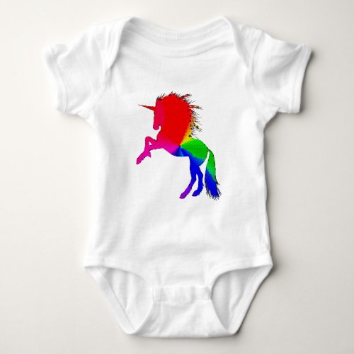 Proud Unicorn of Colorful Stain Glass Design ZKOA Baby Bodysuit