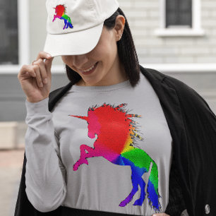 Proud Unicorn of Colorful Stain Glass Design, ZKOA T-Shirt