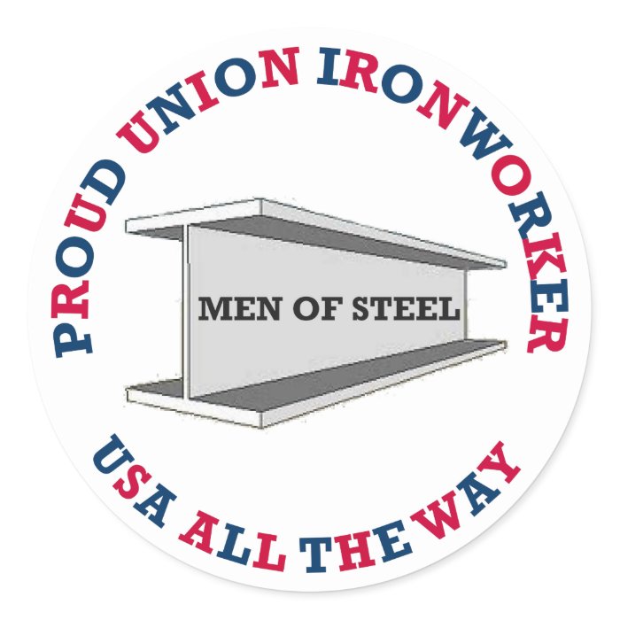 Proud Union Ironworker USA Sticker