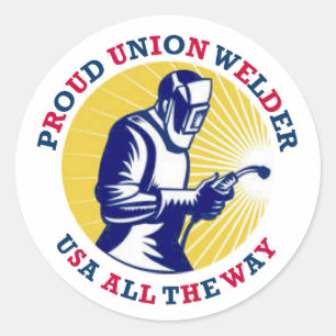 Proud Union Welder USA Classic Round Sticker
