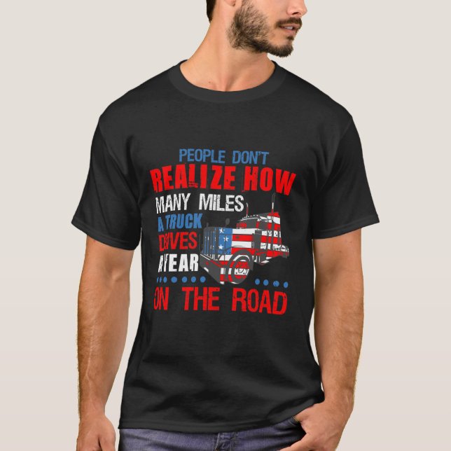 Proud US Truck driver Gift T-Shirt (Front)