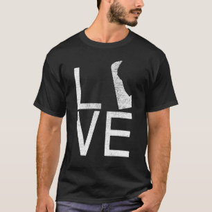 Proud Usa Fan State Delaware Love Map Delaware T-Shirt