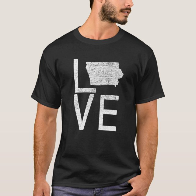 Proud Usa Fan State  Iowa Love Map Iowa  1 T-Shirt (Front)