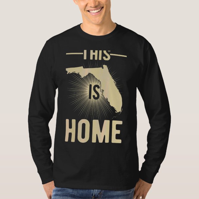 Proud Usa Fan State  This Is Home Map Florida T-Shirt (Front)