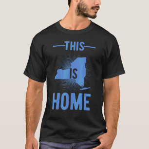 Proud Usa Fan State This Is Home Map New York T-Shirt