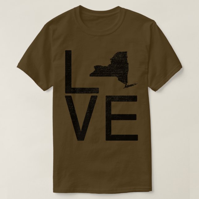 Proud USA Fan StateNew York LOVE Map New York  T-Shirt (Design Front)
