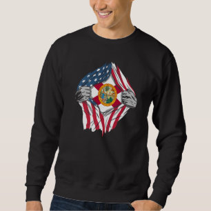 Proud Usa Home Country Patriotic Home State Flag F Sweatshirt