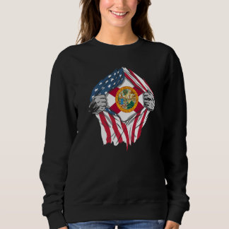 Proud Usa Home Country Patriotic Home State Flag F Sweatshirt