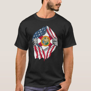 Proud Usa Home Country Patriotic Home State Flag F T-Shirt