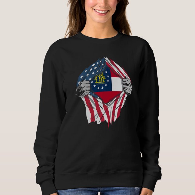 Proud Usa Home Country Patriotic Home State Flag G Sweatshirt (Front)