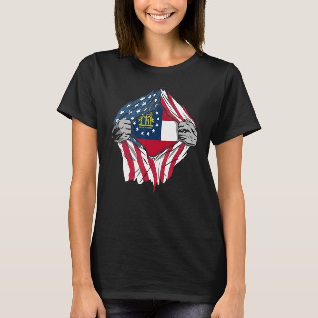 Proud Usa Home Country Patriotic Home State Flag G T-Shirt (Front)