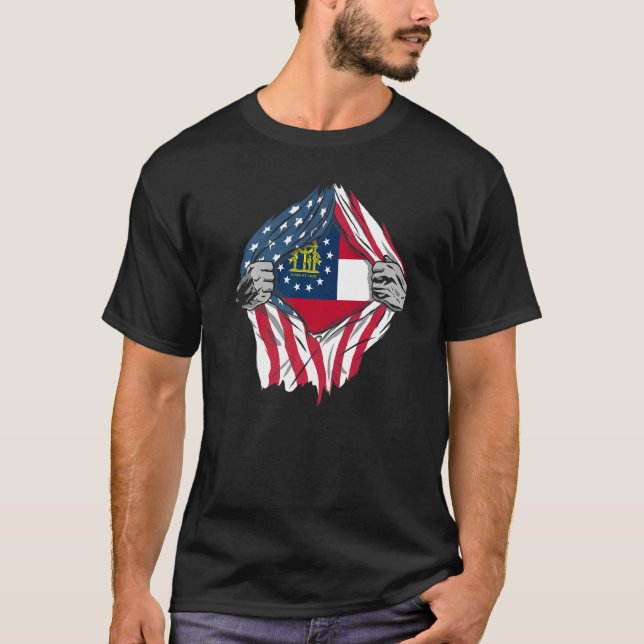 Proud Usa Home Country Patriotic Home State Flag G T-Shirt (Front)
