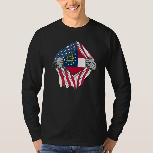 Proud Usa Home Country Patriotic Home State Flag G T-Shirt (Front)