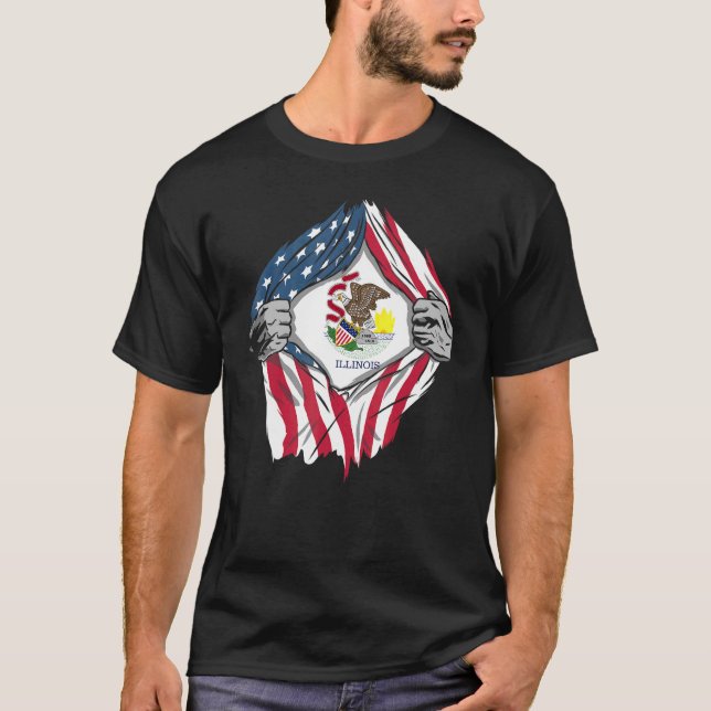 Proud Usa Home Country Patriotic Home State Flag I T-Shirt (Front)