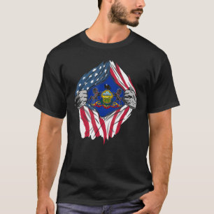 Proud Usa Home Country Patriotic State Flag Pennsy T-Shirt