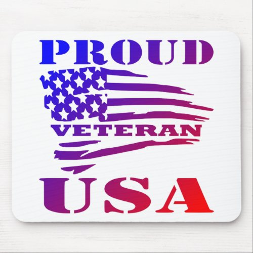 Proud USA Veteran Flag  FBcomUSAPatriotGraphics Mouse Pad