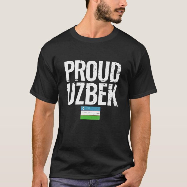 Proud Uzbek Uzbekistan Flag T-Shirt (Front)