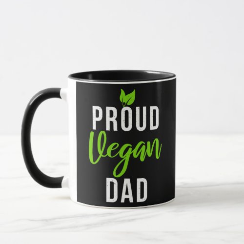 Proud Vegan Dad Funny Vegetarian Father Plant Mug