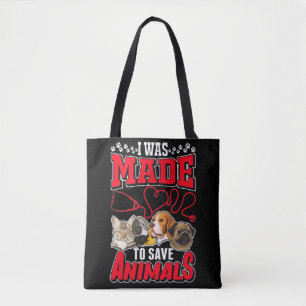 Proud Vet Tech Love Animals Veterinarian Tote Bag