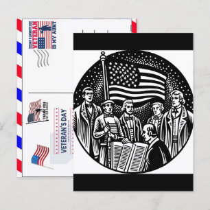 Proud Veteran 250 Years America 1776 2026 Holiday Postcard