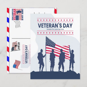 Proud Veteran 250 Years America 1776 2026 Holiday Postcard