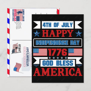 Proud Veteran 250 Years America 1776 2026 Holiday Postcard