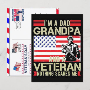 Proud Veteran 250 Years America 1776 2026 Holiday Postcard