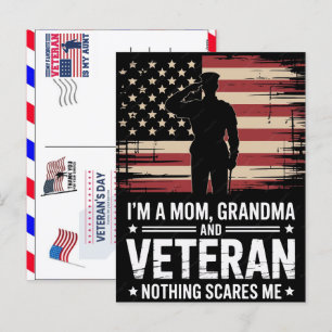 Proud Veteran 250 Years America 1776 2026 Holiday Postcard