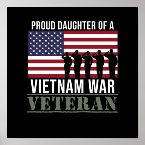 Proud Veteran Daughter Happy Veterans Day Veteran Poster