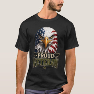Proud Veteran Eagle – Memorial Day American Flag T-Shirt