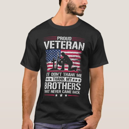 Proud Veteran Honoring All Who Served US Flag T_Shirt