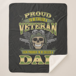 Proud Veteran Prouder To Be Called A Dad Sherpa Blanket