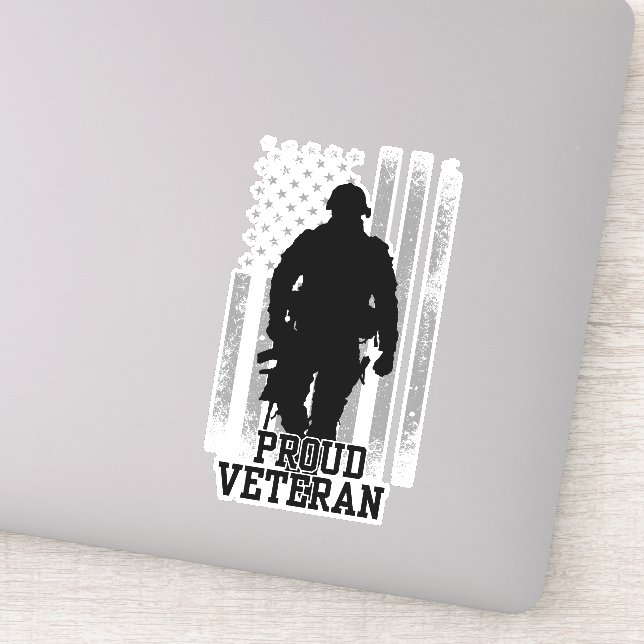 Proud Veteran Sticker (Detail)