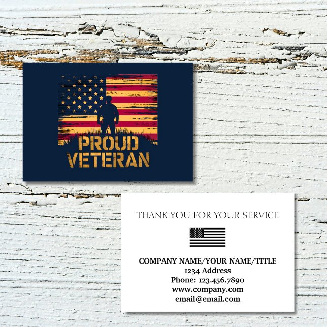 Proud Veteran US Flag Company Thank You (Proud Veteran US Flag Company Thank You Card)