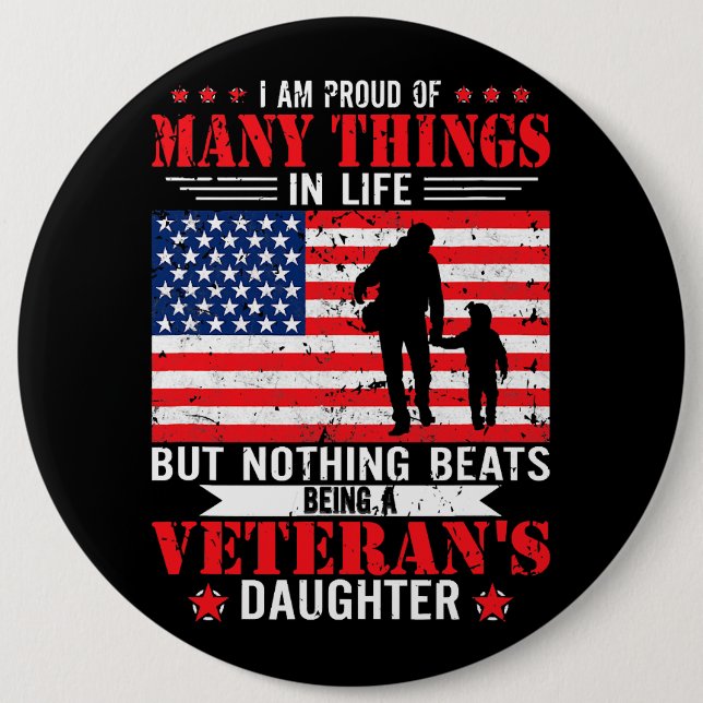 Proud Veterans Daughter 20 Button (Front)