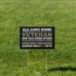 Proud Veterans Harris Walz 2024 Black Sign